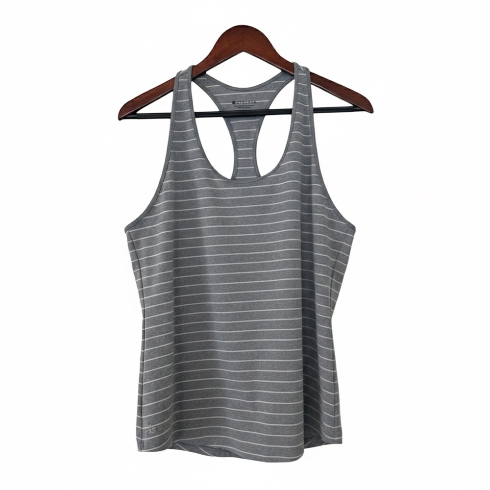 Athleta Women's Slate Grey Chi Striped Tank Top. Women's Size L